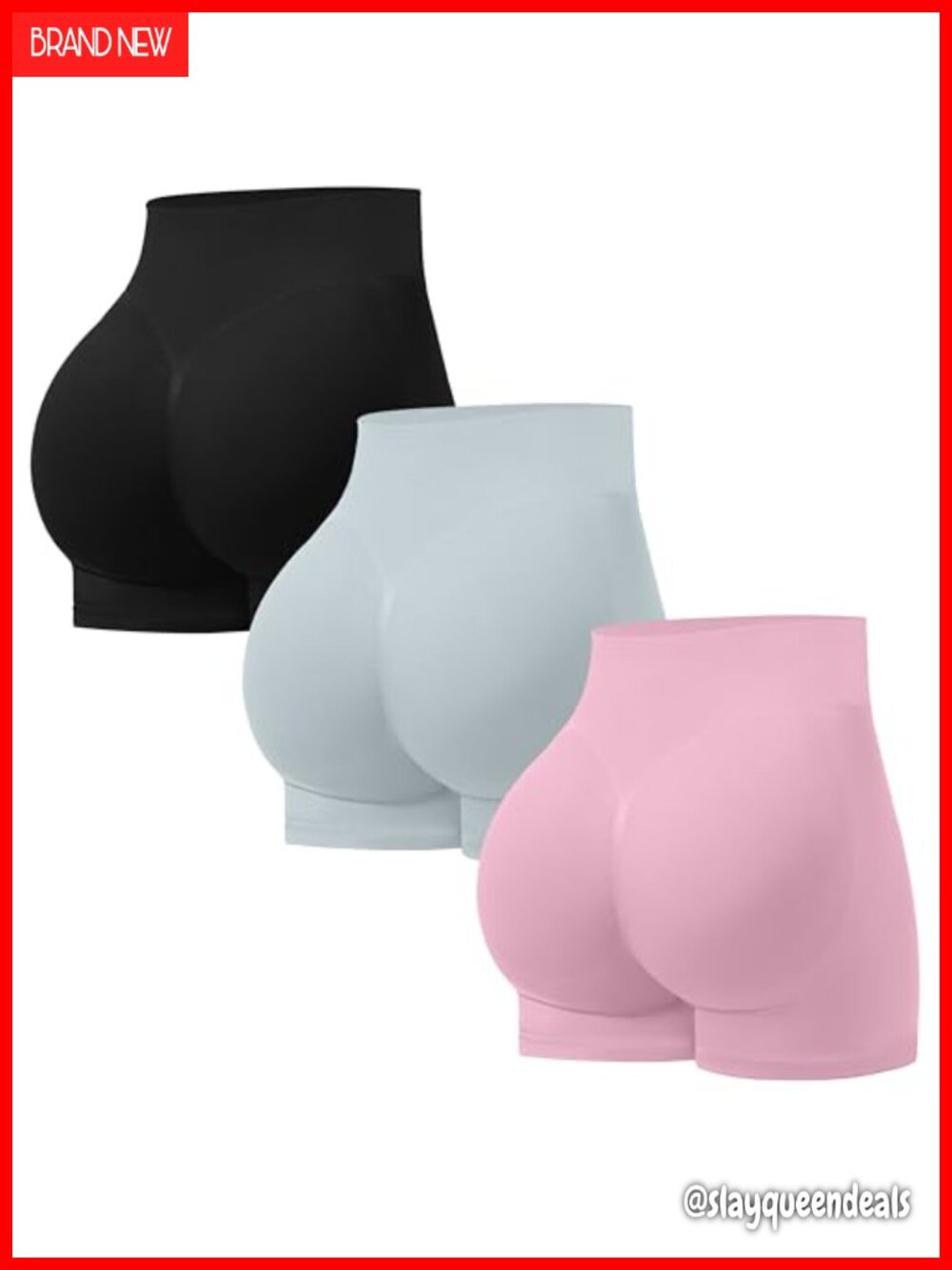 Seamless Workout Shorts Scrunch Butt Lifting Gym Biker Shorts 3 Pack